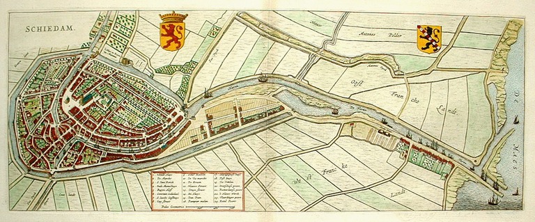 Schiedam Stadtplan J. Blaeu 1649 -Psychedelic Loft Schiedam