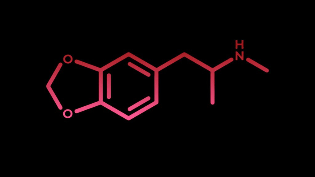 MDMA-Molekül rot – Therapie mit Psychedelika