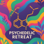 Psychedelic retreat image with psilocybin